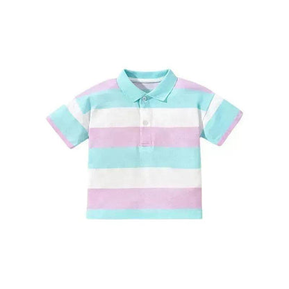 Polo Shirt  for boys Short Sleeve Striped  cotton shirt for baby boys