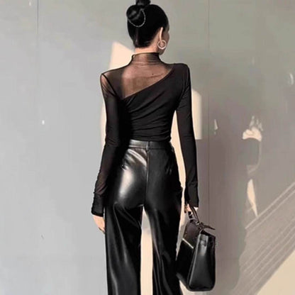 Fashion Chic Slim fit High neck bodycon top for women
