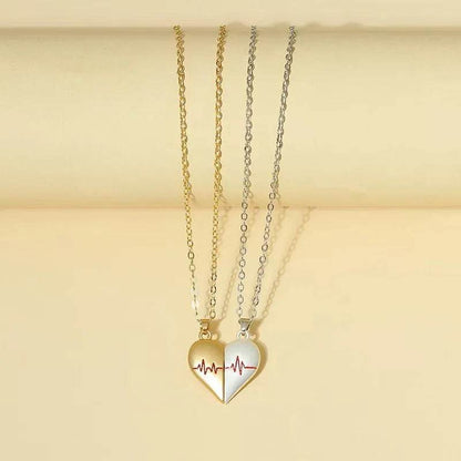 Heartbeat Magnetic Heart Necklace Love Couple Jewelry