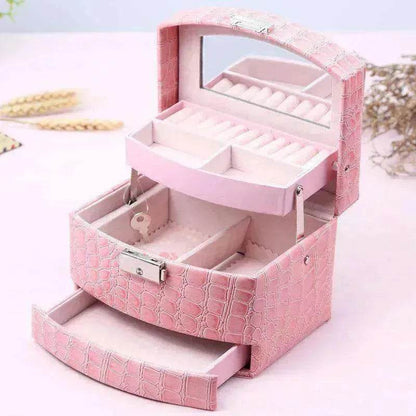 3 Layers Leather Luxury Jewelry Boxes