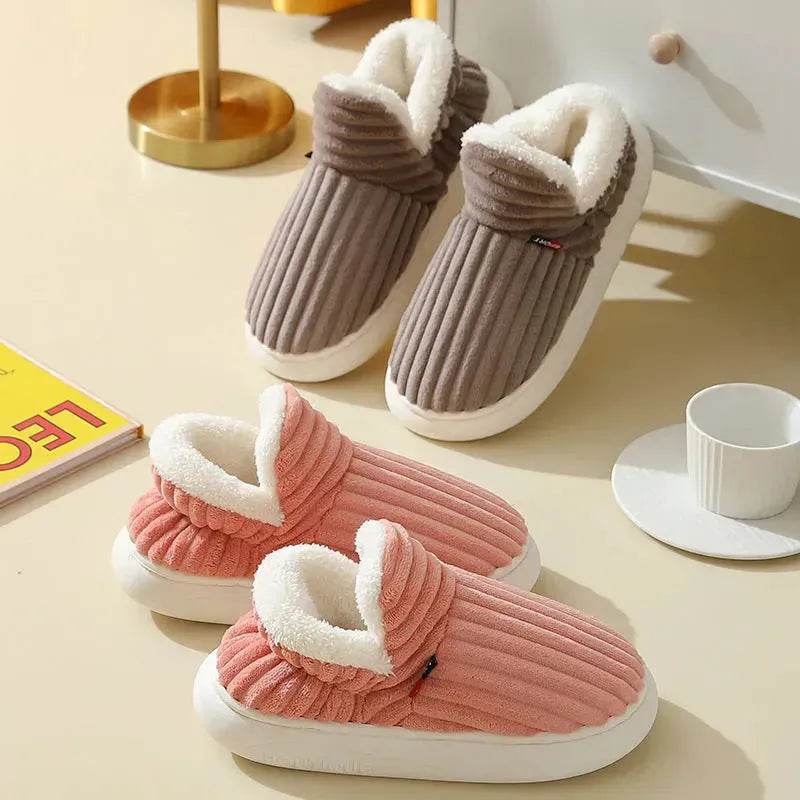 Hommes Hiver Nouvelles Femmes Pantoufles en Coton Extérieur Mode Couple Pantoufles Chaudes Intérieur Chambre Coton Peluche Chaussures Polaire Moelleuses
