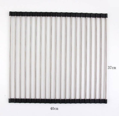 Folding Kitchen Drain Sink Rack Stainless Steel sink caddies