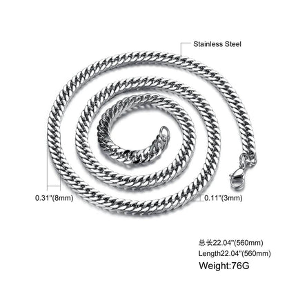 Man Necklaces Classical Stainless Steel Link Chain