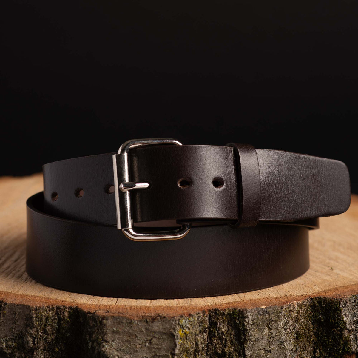 Ceinture noire en cuir pleine fleur 100 % bride de 45 mm pour jean