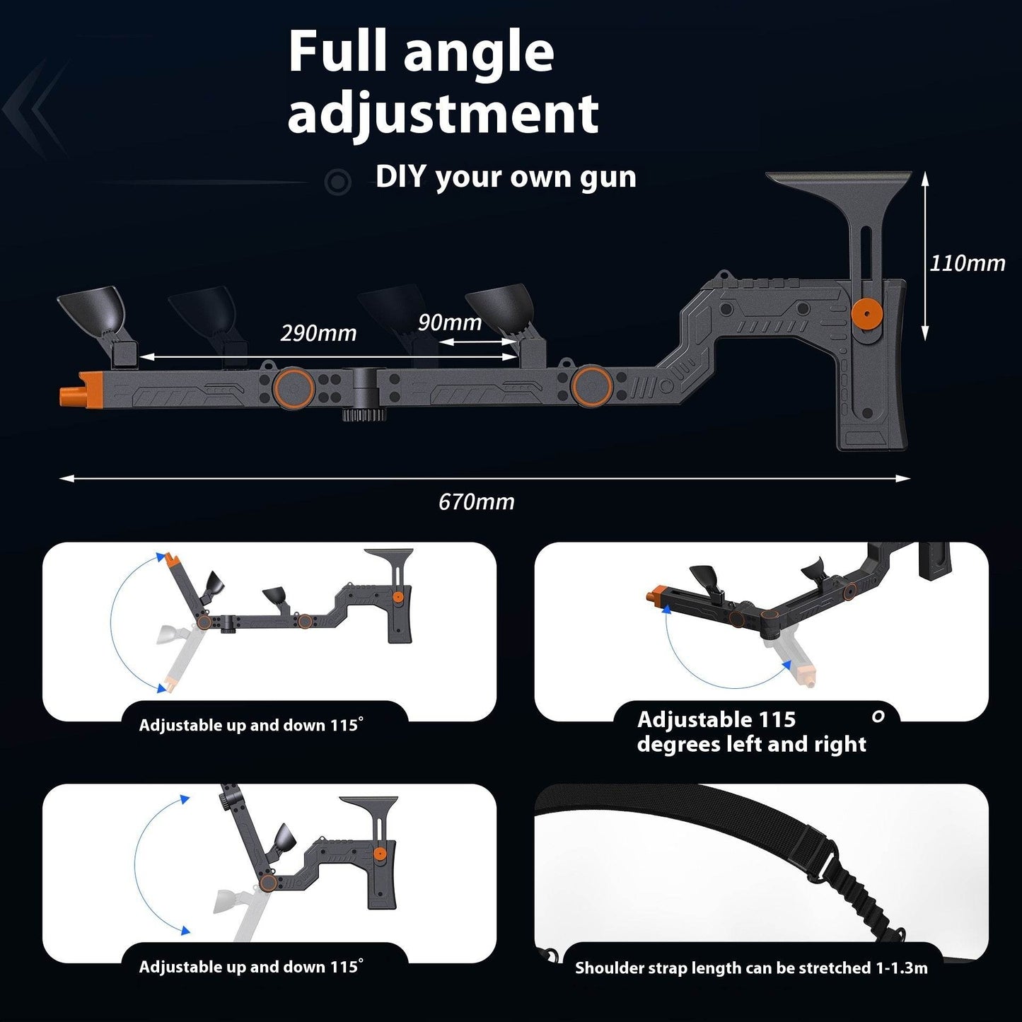 Quest 3 Gun Mount Submachine Gun VR Physical Auxiliary Accessories