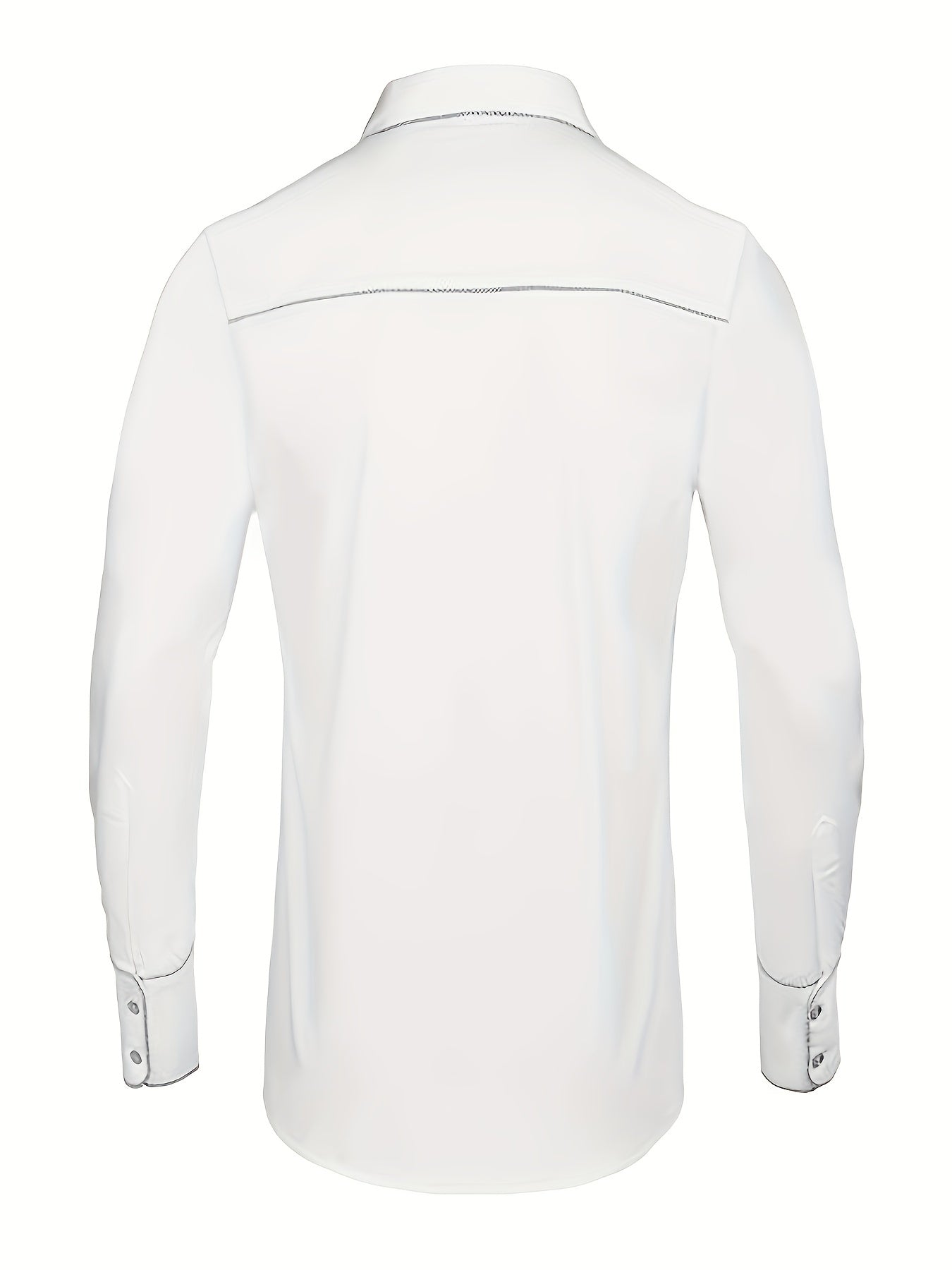 Western Cowboy Chic Long Sleeve Embroidered Shirt - Soft Cotton Blend, Elegant Design, Casual Style for Spring Fall Vacation Resort Wear - Men's Shirt for Outdoor Activities, Travel, and Leisure