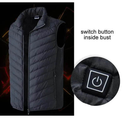 LoClimb Men's Camouflage USB Heated Vest Sleeveless Jacket for Hiking Skiing