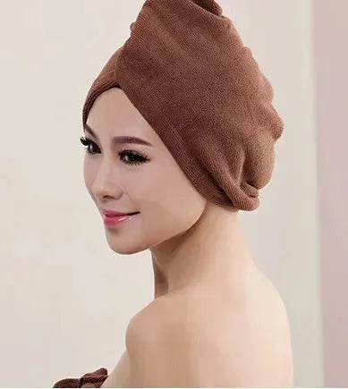 Women's Microfiber Hair Dryer Cap Absorbent Hair Towel.