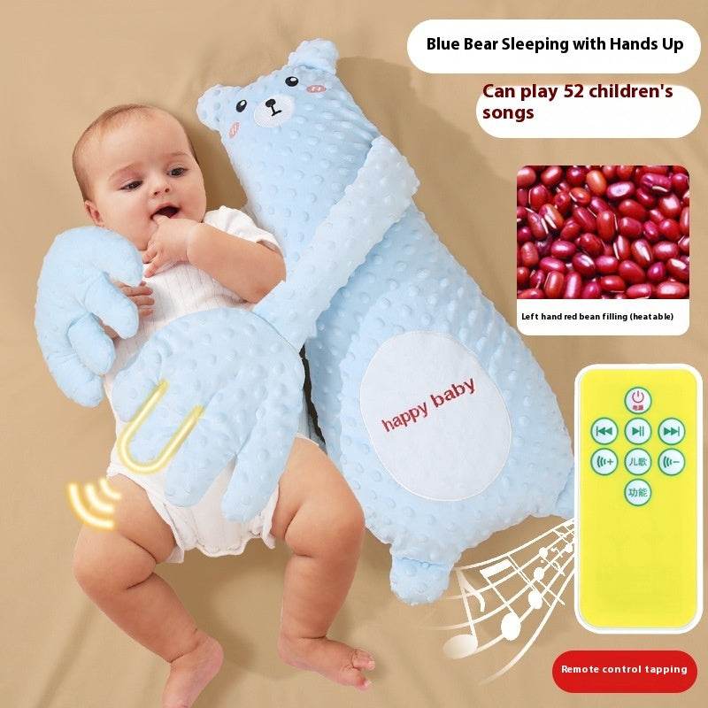 Infant Exhaust Pillow Hand Remote Controlled Soothing For Baby Sleep Cartoon Plush Toddler Comforting Hand
