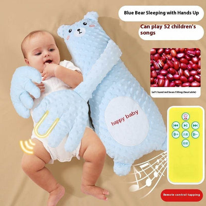 Infant Exhaust Pillow Hand Remote Controlled Soothing For Baby Sleep Cartoon Plush Toddler Comforting Hand