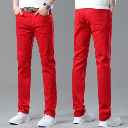 Men Fashion Brands Stretch Slim Fit Skinny Denim Pants jeans Trouser