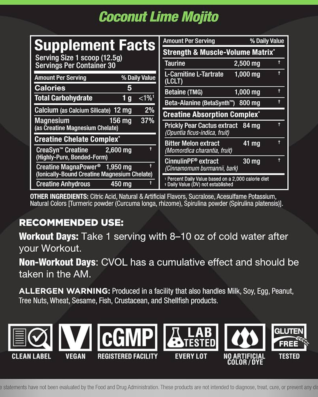 CVOL Post-Workout Recovery Drink for Enhanced Muscle Recovery