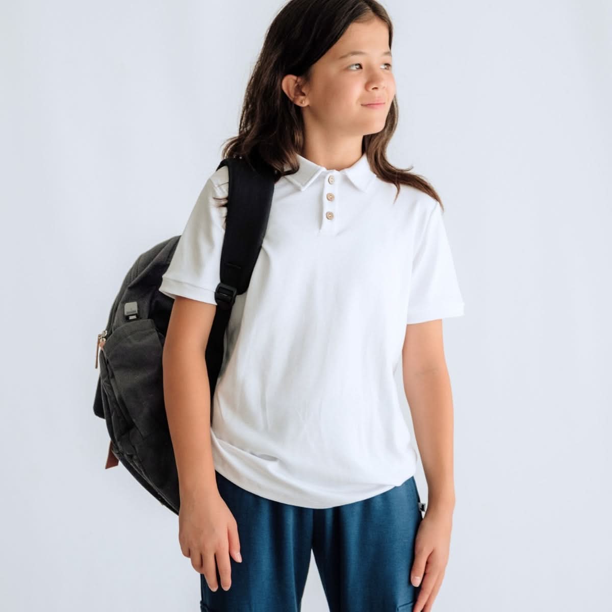 Youth Bamboo Polo Shirt | Powder Blue