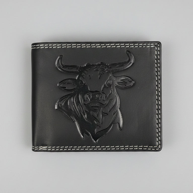 Portefeuille en cuir gaufré de bœuf pour homme