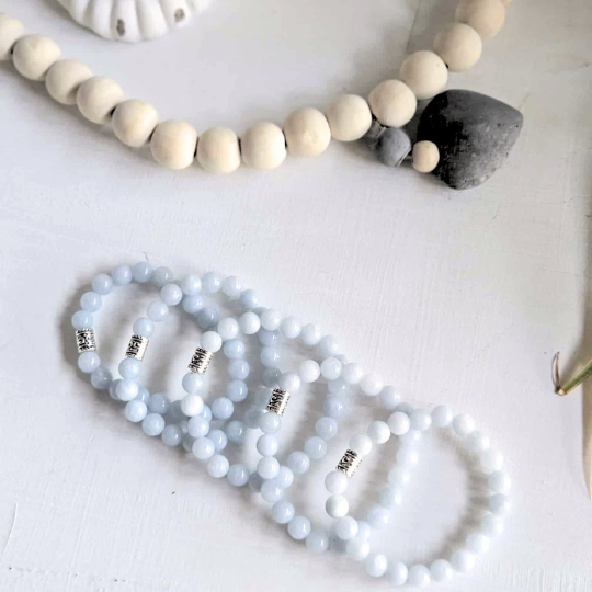 Chalcedony Gemstone Bead Bracelet | The Stone to Support Emotional Resilience
