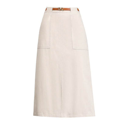 A- Line Temperament Women's Professional Formal Office Work Back Slit Midi business Skirt