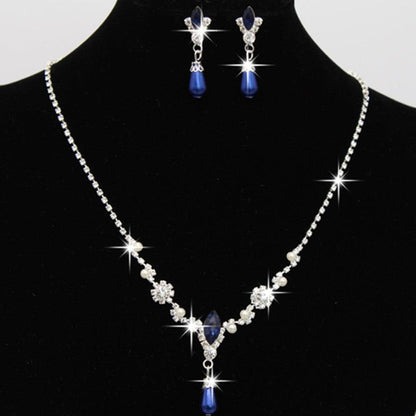 8633 Drops pearl Necklace, Earrings Set