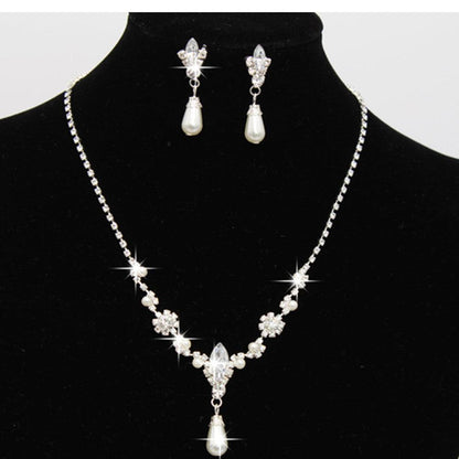 8633 Drops pearl Necklace, Earrings Set