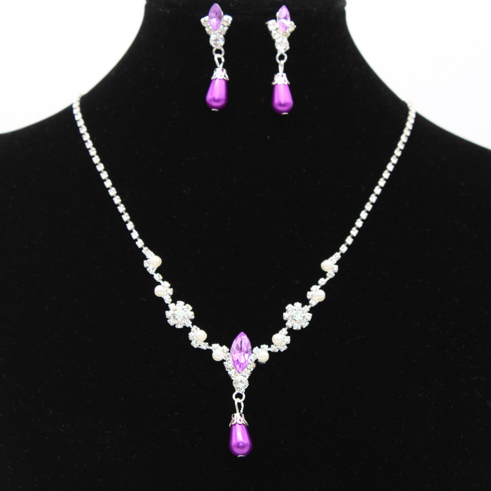 8633 Drops pearl Necklace, Earrings Set