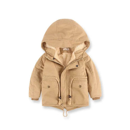 Children Cashmere Hoodie Windproof Winter jacket kids