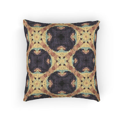 Geometric Mosaic Pattern Woven Pillow | Boho Tile Throw Cushion