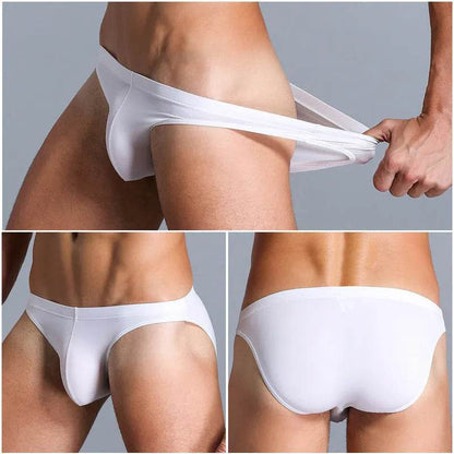 Low Waist Ice silk Elastic men's briefs underwear pant for men