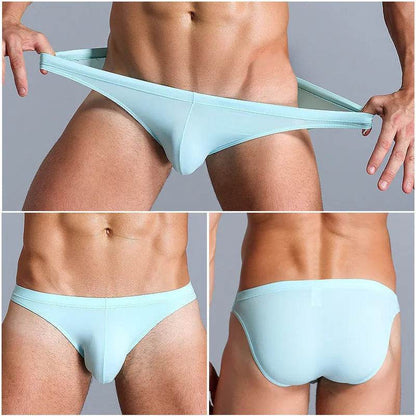 Low Waist Ice silk Elastic men's briefs underwear pant for men