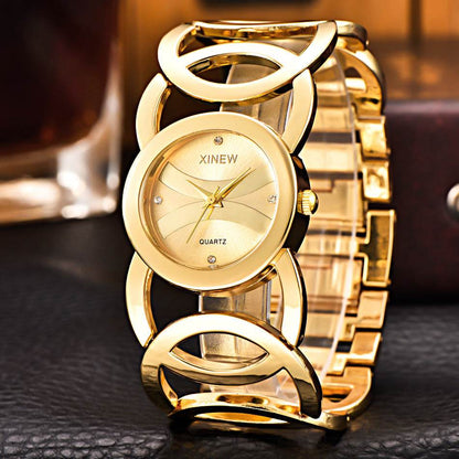 Stainless steel bracelet watch for ladies