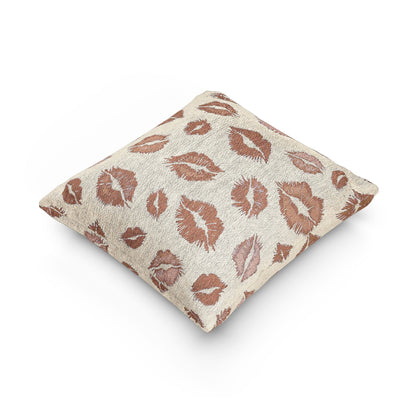 Kiss Pattern Woven Pillow | Decorative Throw Pillow for Home & Outdoor