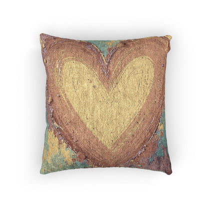 Rustic Heart Woven Pillow | Boho Farmhouse Throw Pillow