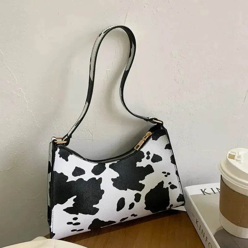 Fashionable Leather Small Leopard Print square underarm bag