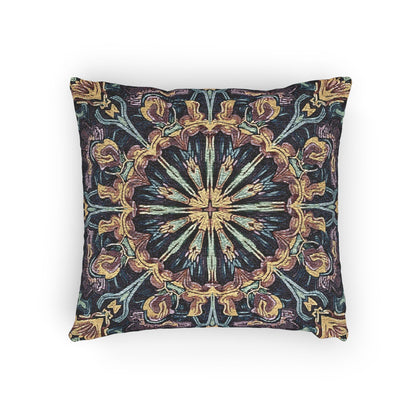 Geometric Mandala Woven Pillow | Boho Mosaic Throw Cushion