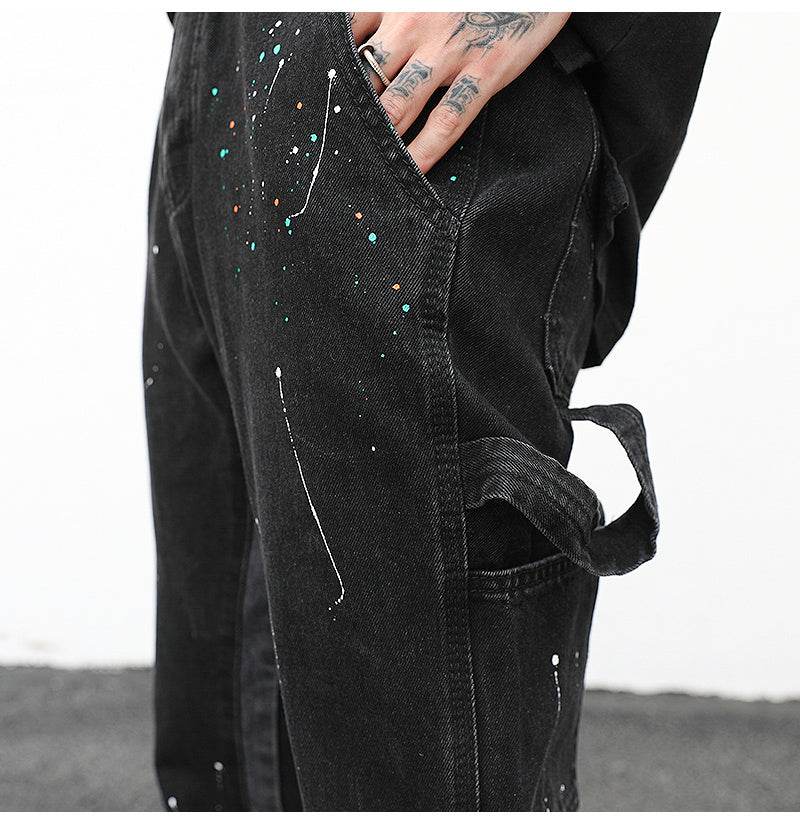 Reconstructed Splatter Denim Jeans pant fashion men