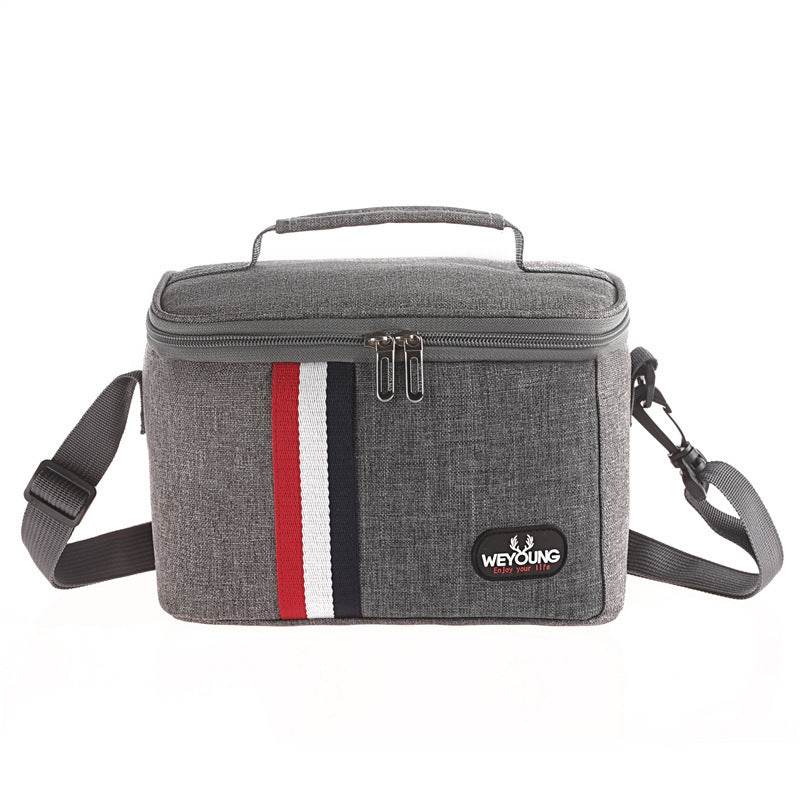 Striped Insulated Lunch Bag – Stylish Portable Tote for Work