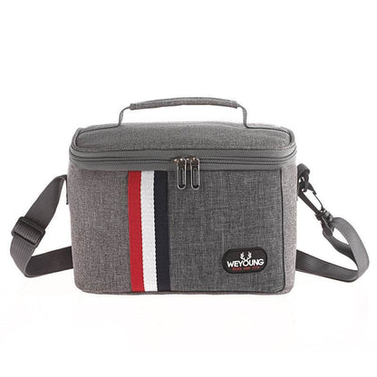 Striped Insulated Lunch Bag – Stylish Portable Tote for Work