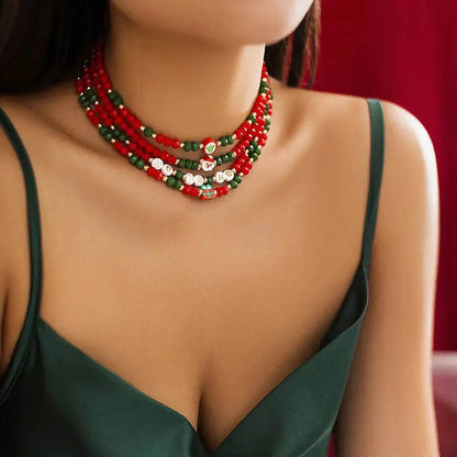 Christmas Beaded Necklace for women