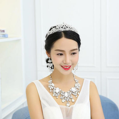 Rhinestone Big Crystal Bridal Sleeve Chain Jewelry Set