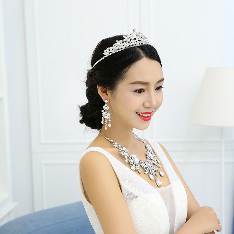 Rhinestone Big Crystal Bridal Sleeve Chain Jewelry Set