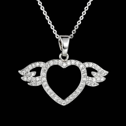 Femmes Mode Ange amour pendentif Collier Or Argent