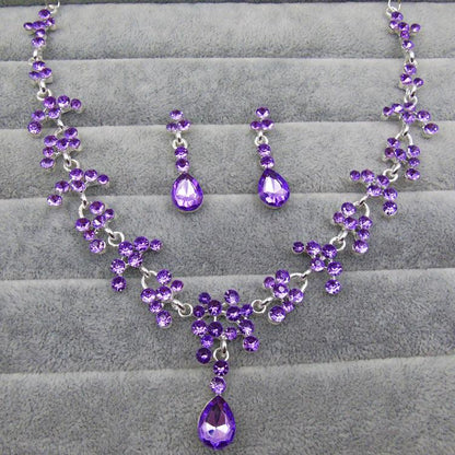 Purple stone bridal wedding jewelry accessories