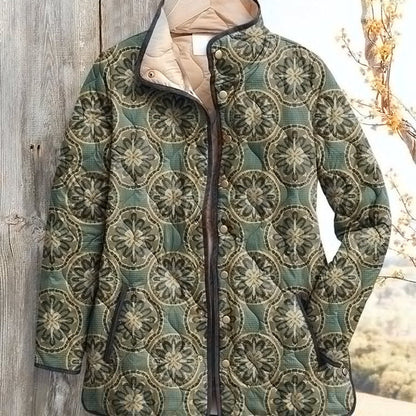 Women's Floral Digital-Printed Padded Cotton Jacket