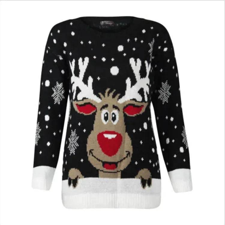 Christmas fawn deer jacquard Cashmere sweater