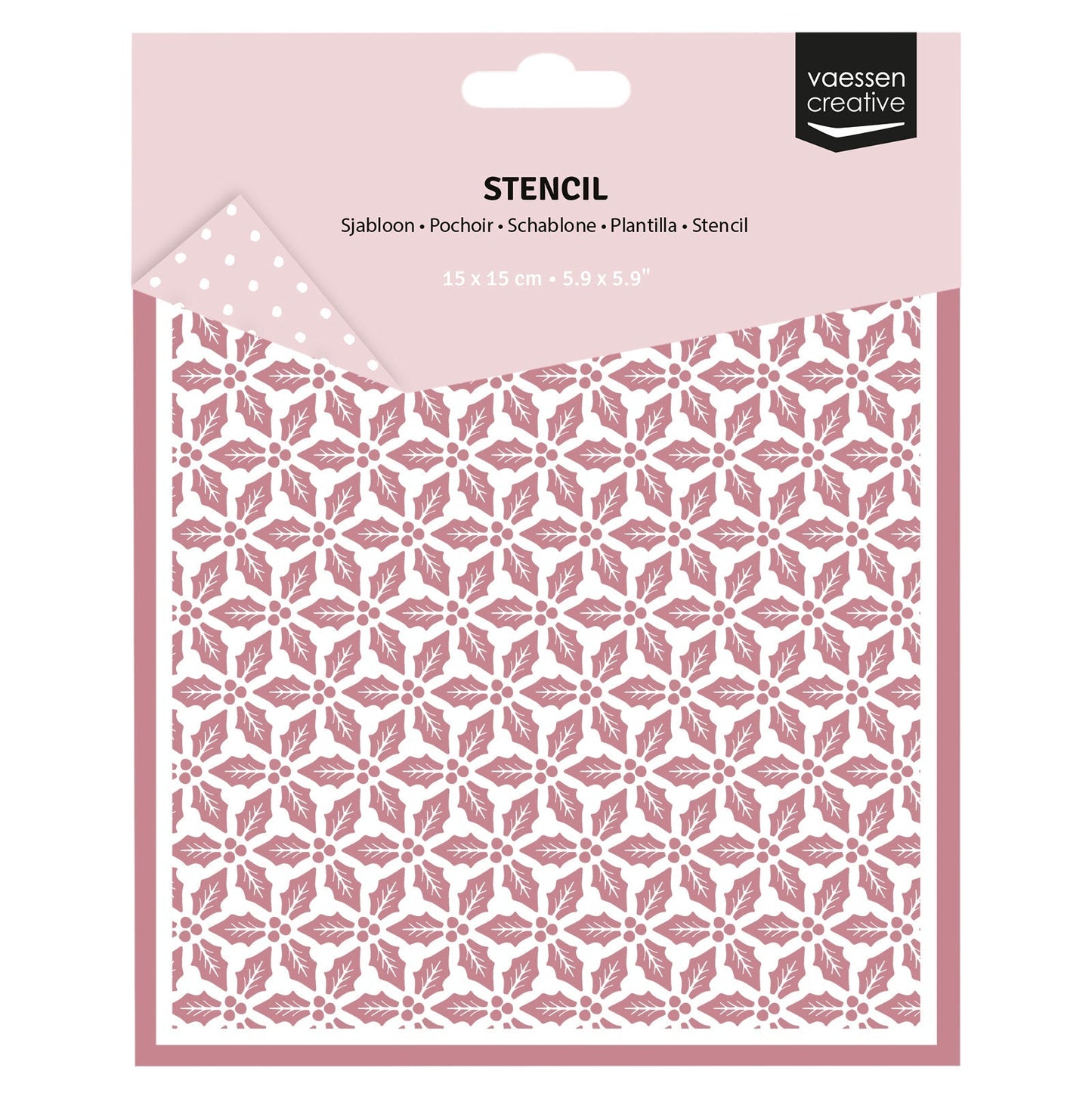 Vaessen Creative • Stencil Holly Leaves 15x15cm
