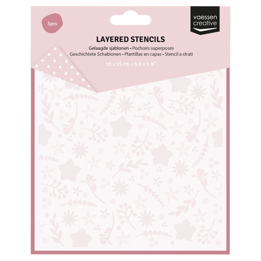 Vaessen Creative • Layered Stencils Flowers 15x15cm