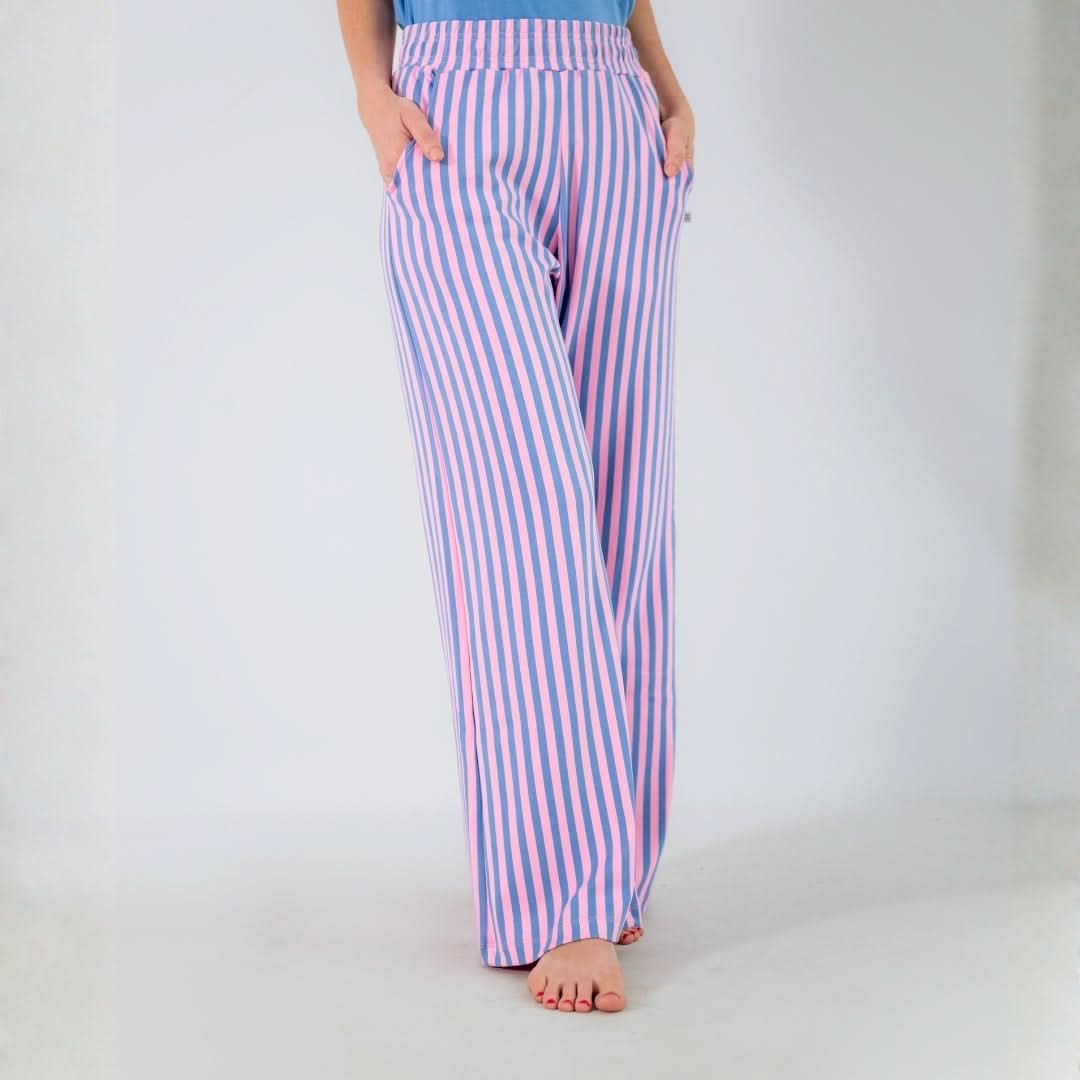 Ladies Bamboo Wide Leg Pants | Tidal Blue