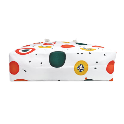 Abstract Sushi Roll Pattern Weekender Bag | Japanese Food Dots, Large Tote Bag