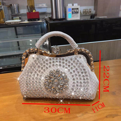 Sac à Main Bandoulière de Luxe Grande Capacité Incrusté de Diamants pour Femme