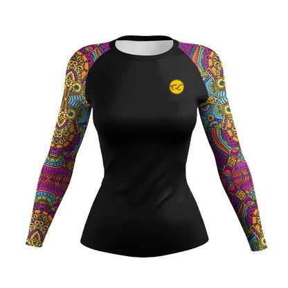 Printed Slim Fit Long Sleeve Workout Tops for Women