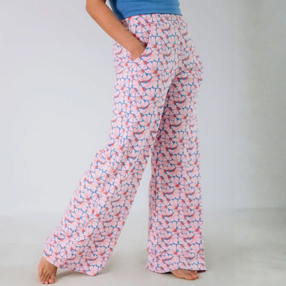 Ladies' Bamboo Wide Leg Pants | Parlour Stripe