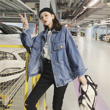 Elegant women Oversized Embroidered Tassel Fringe Denim Jacket